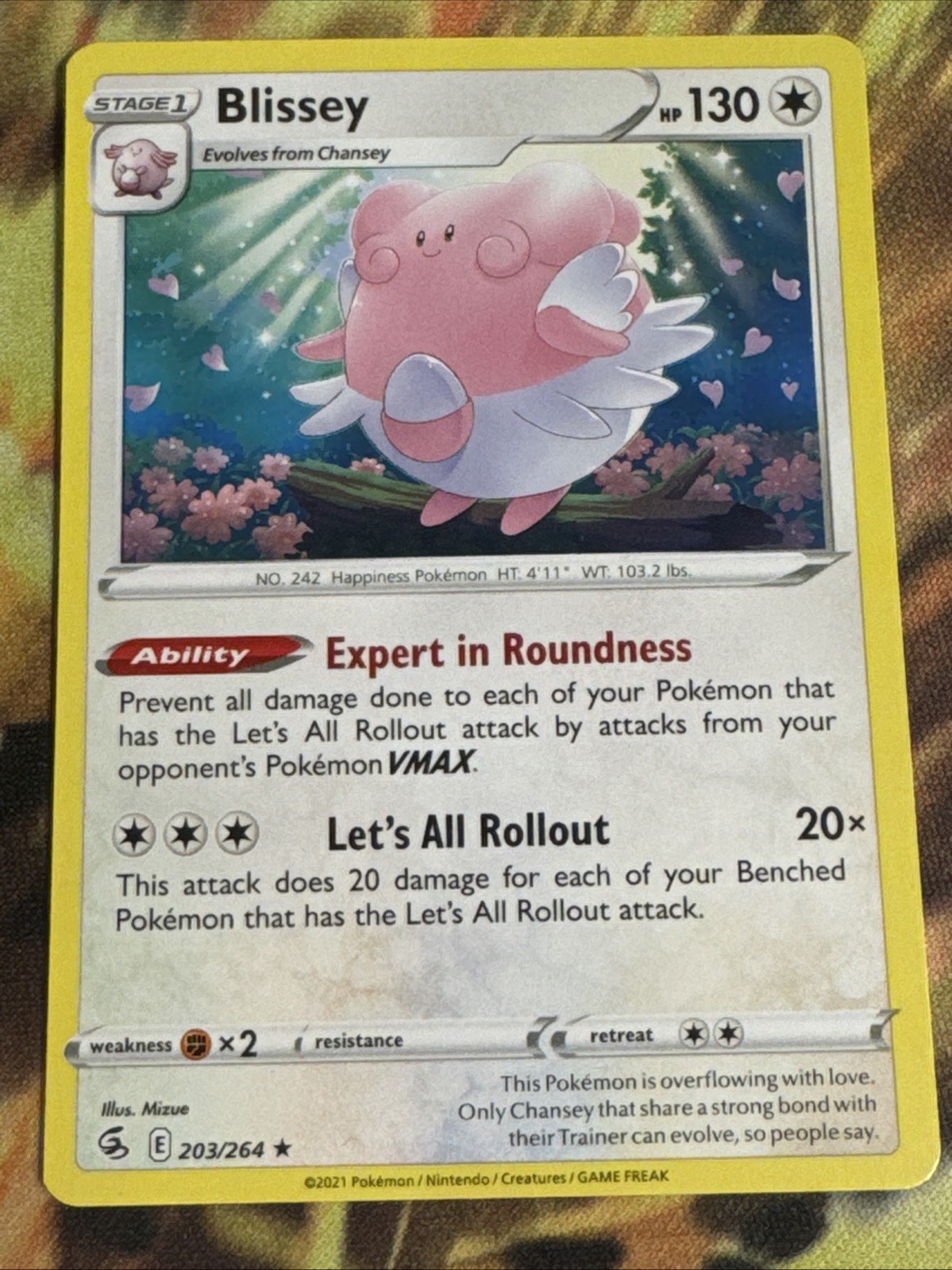Blissey 203/264 Non Holo Rare Fusion Strike Pokemon Pack Fresh