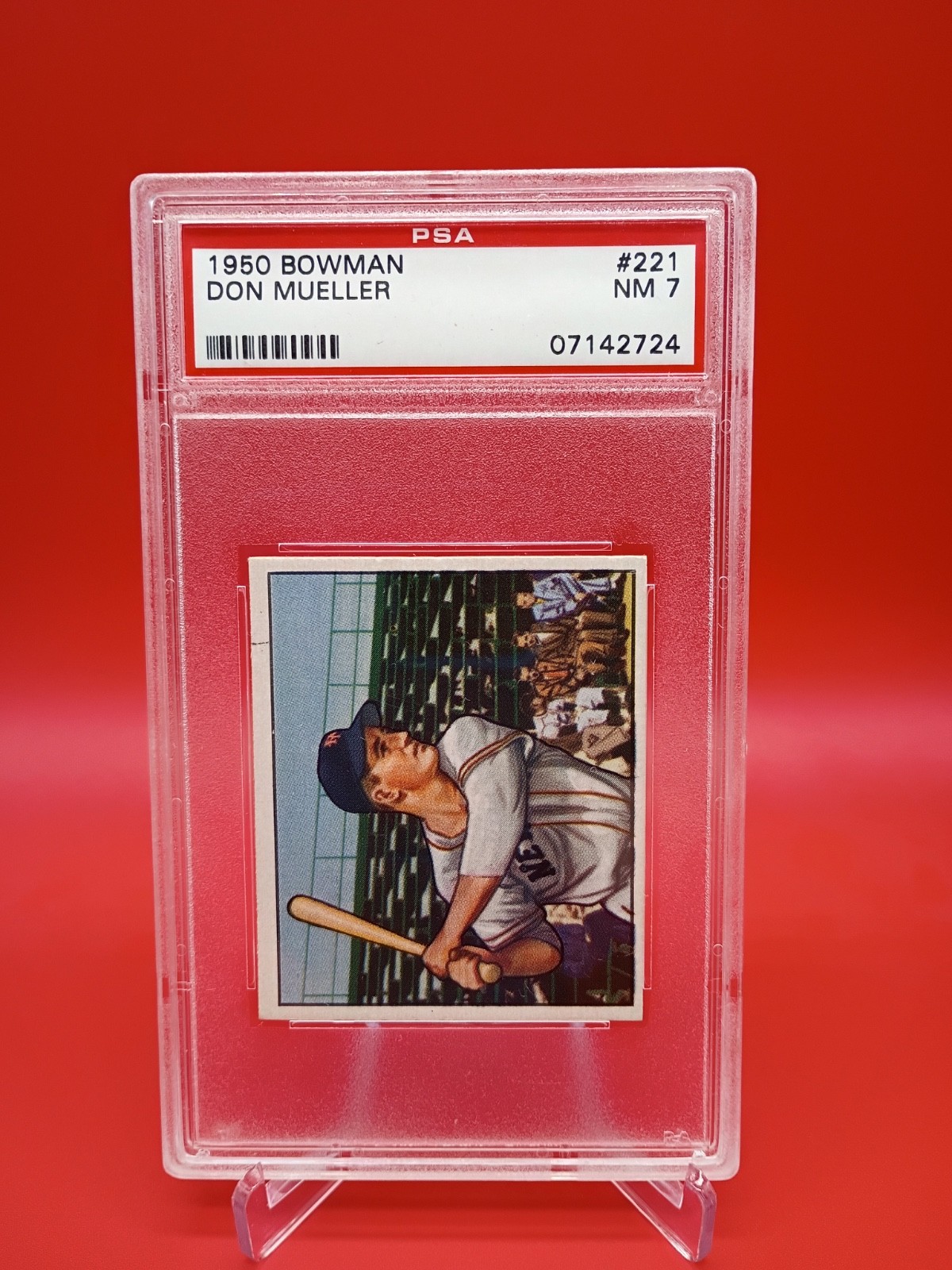 Don Mueller 1950 Bowman # 221 New York Giants PSA 7 NM