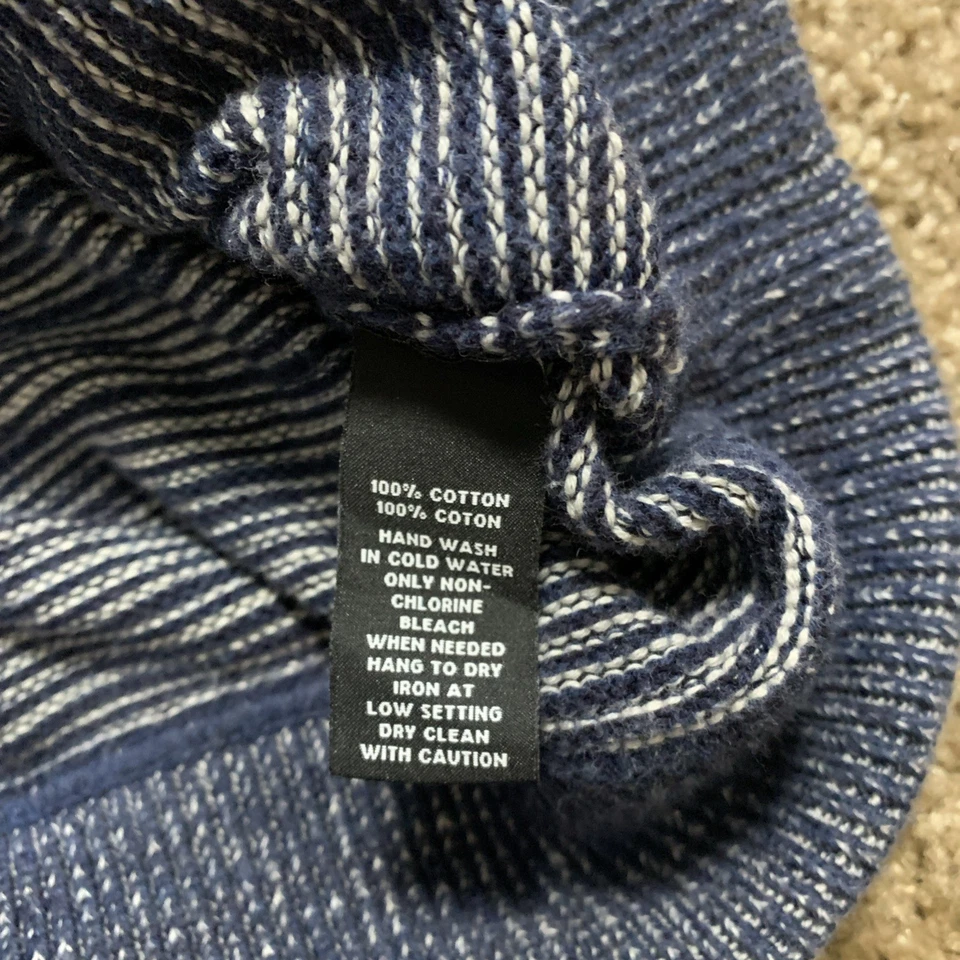 Saks Fifth Avenue Hoodie Sweatshirt Mens Size Small Blue Pullover Knit Cotton - Image 4 of 4