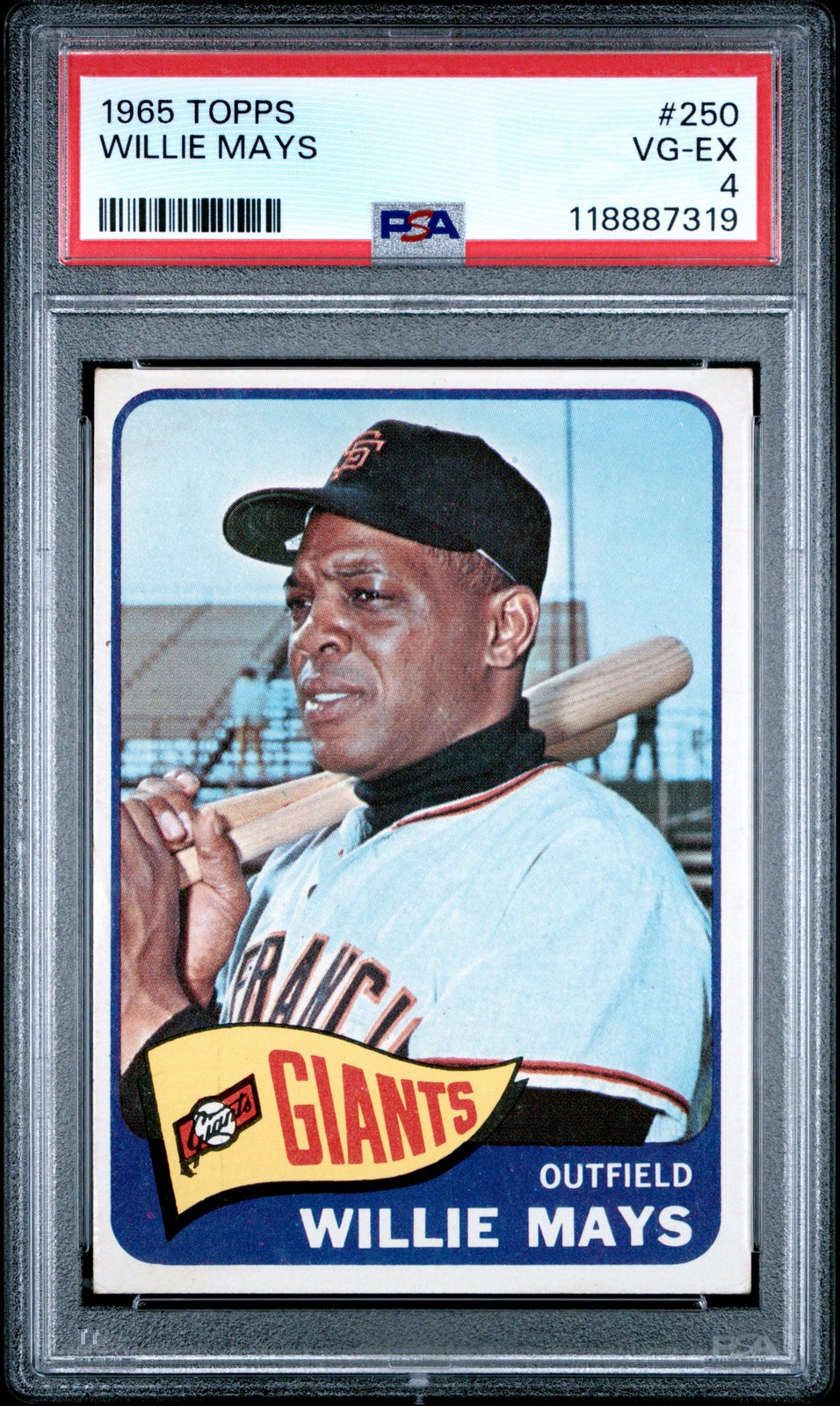 1965 TOPPS #250 WILLIE MAYS PSA 4