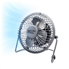 Comfort Zone Mini USB Desk Fan with 360-Degree Adjustable Tilt, Dual Powered
