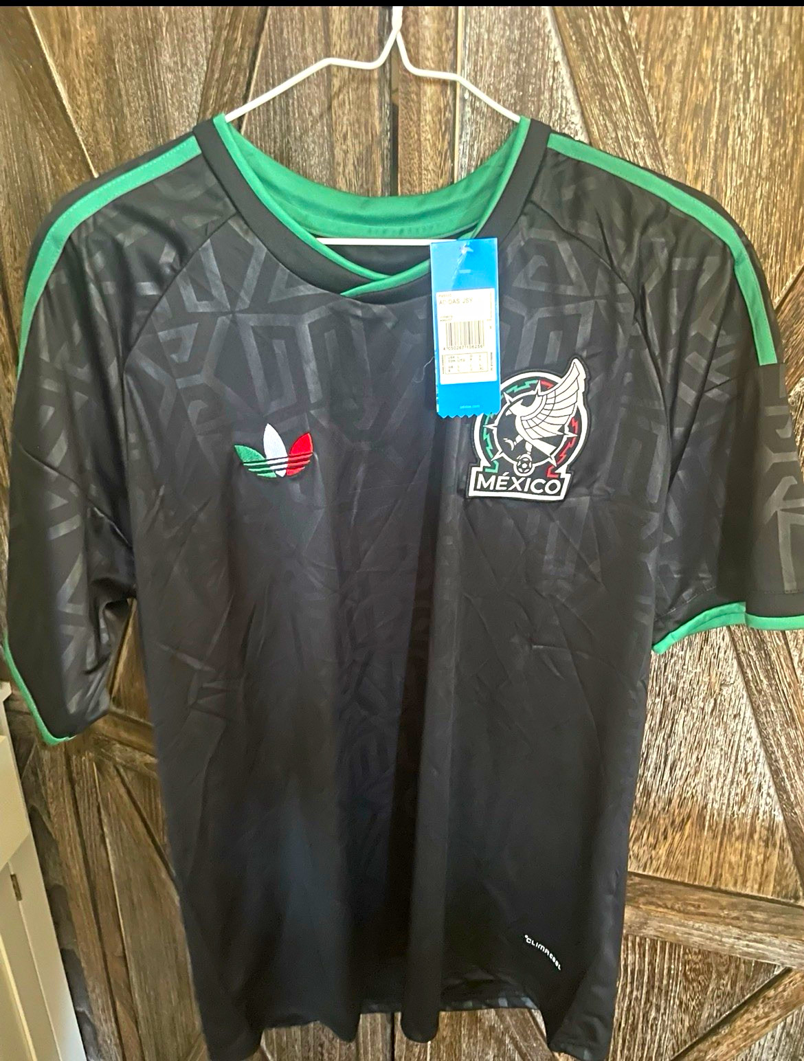 adidas Mexico National Team Soccer Jersey size XL Black Green with Green Trim