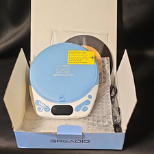 Greadio CD 40 Portable CD Player Blue/White USB-C TF Card AUX Out Hold Switch
