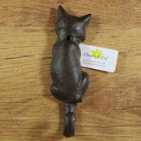 Garderobenhaken Katze Gusseisen Kleiderhaken Wandhaken Haken 6Y3045