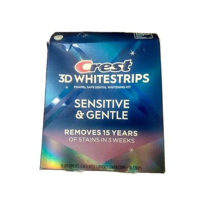 Crest 3D White Strips Sensitive & Gentle Teeth Whitening Strips Kit, 36 Ct