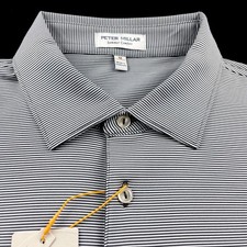 Peter Millar Crown Sport Summer Comfort Performance Striped Polo Black Medium
