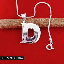 D Initial Necklace 925 Sterling Silver Custom Letter Necklace Personalized Gift