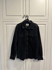 Fjallraven Ovik Wool DGray/Black Comfort Fit Elbow Patches Mens MED Shirt Jacket