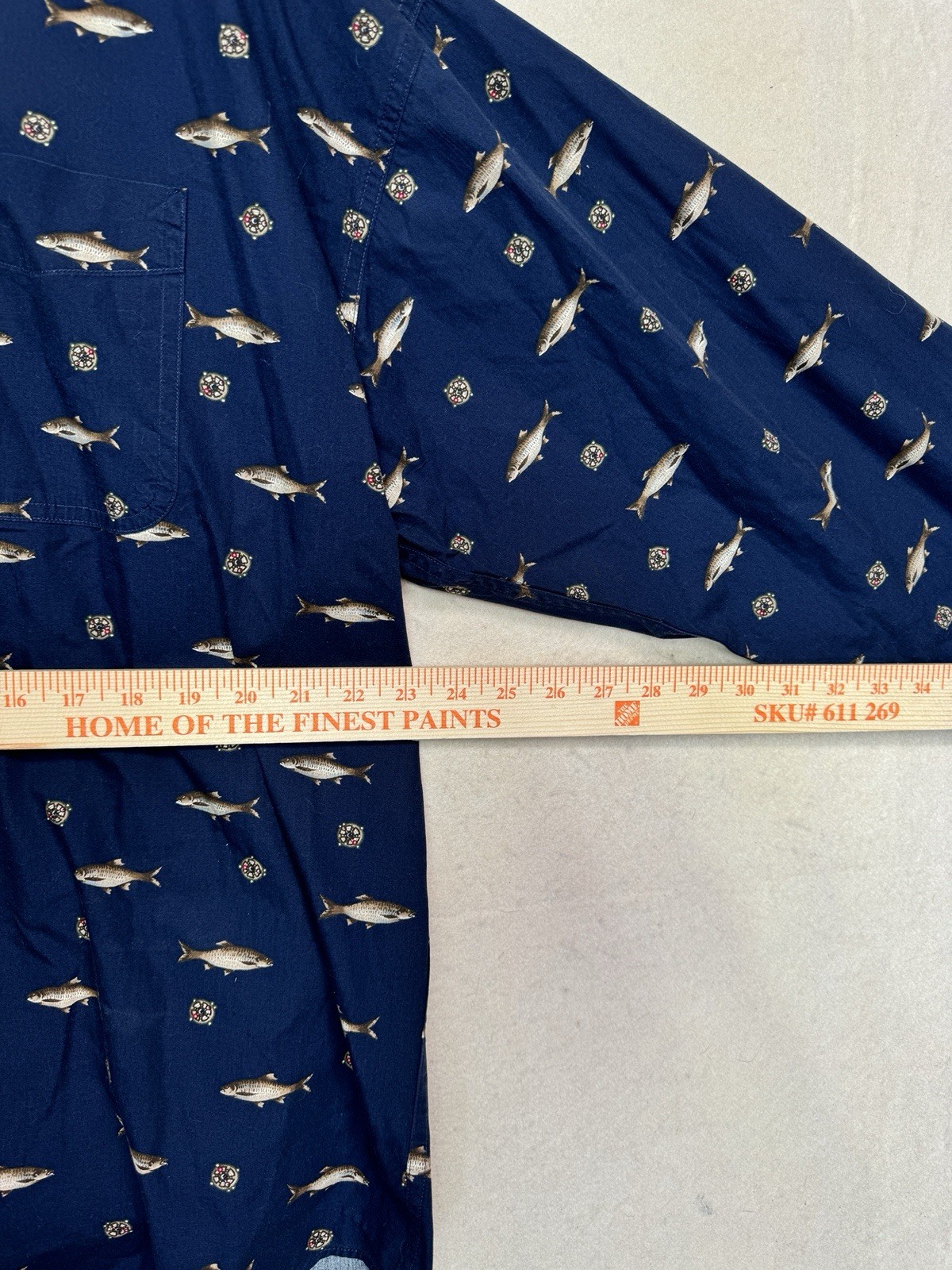 Ralph Lauren Chaps Fish Pattern Button Up Long Sl… - image 3