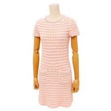 Chanel Dress Size 34 Knit Chain CC Logo Button Used
