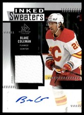 2022-23 SP Game Used Inked Sweaters Blake Coleman Rookie Auto Calgary Flames