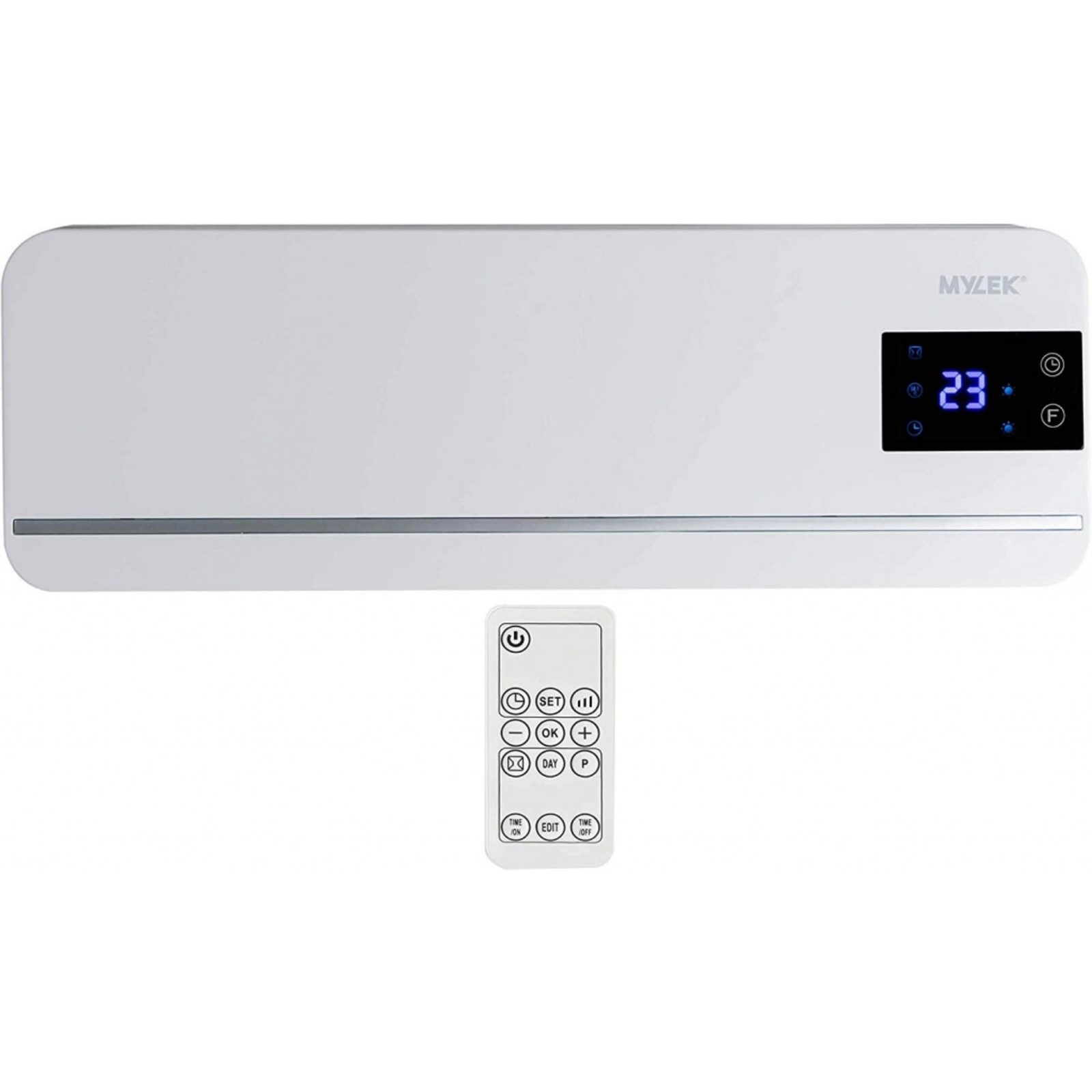 MYLEK 2kW Electric Downflow Over Door Heater - White - Lot20 Compliant - Thermostat, LED Display, Timer, Remote Control - Image 2