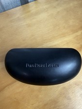 Polo Ralph Lauren Large Black Syn Leather Sunglass Eyeglass Clamshell Hard Case