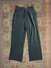 Reformation Womens Tencel Pleated Wide Leg Trousers Size 6 Black Pants