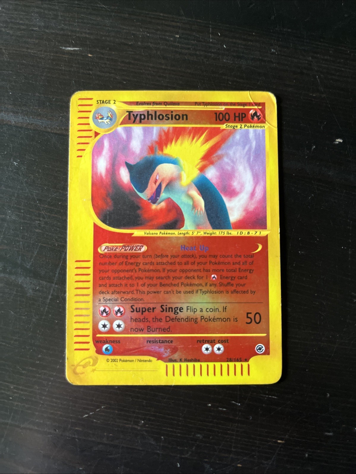 Pokémon TCG Typhlosion Expedition Base Set Reverse Holo Card 28/165