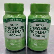 2 Natures Truth CHROMIUM PICOLINATE 1000mcg 90 Tablets Each EXP 6/2027 Bundle