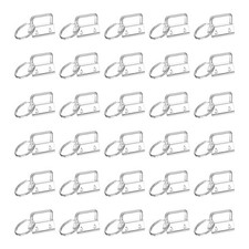 30 Pcs Key Fob Hardware, 1in 26mm with Key Rings for Lanyards, Silver