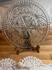 Vintage Mid Century Glass Platter Anchor hocking Stars and Bars Pattern 13”