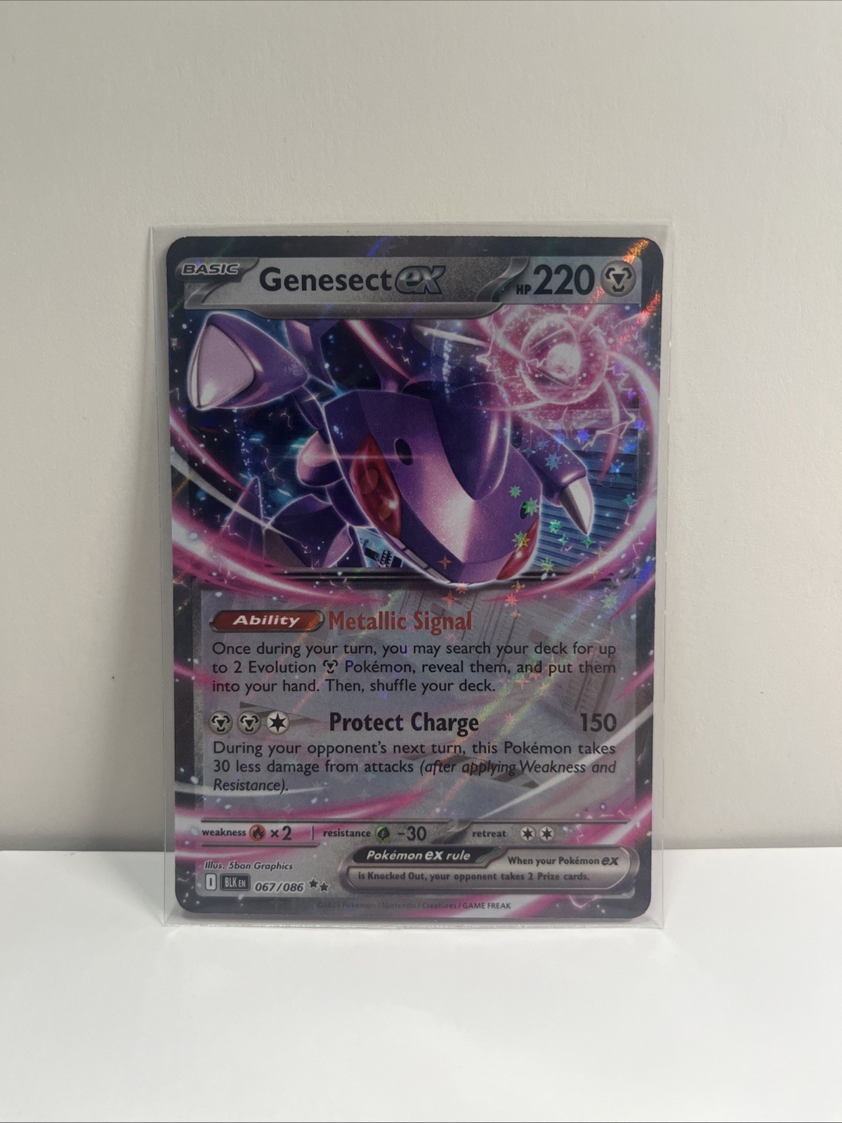 Pokémon TCG Genesect EX Black Bolt Holo Double Rare Card 067/086 NM Condition