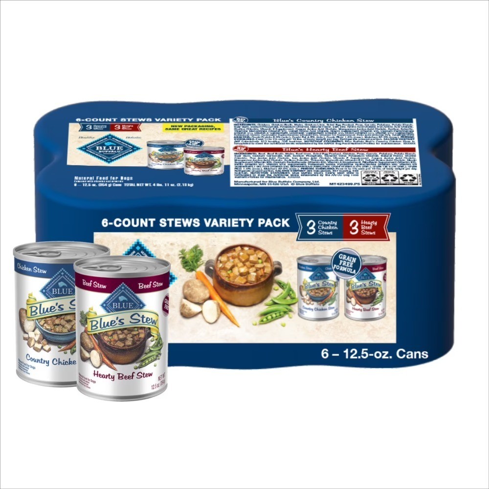  Blue's Stew Natural Wet Dog Food, Hearty Beef & Country Chi