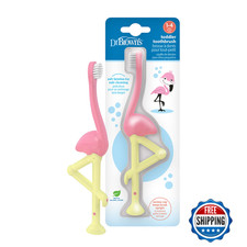 Dr. Brown's Flamingo Toddler Toothbrush, 1-4 Years, Soft Bristles, 1-Pack