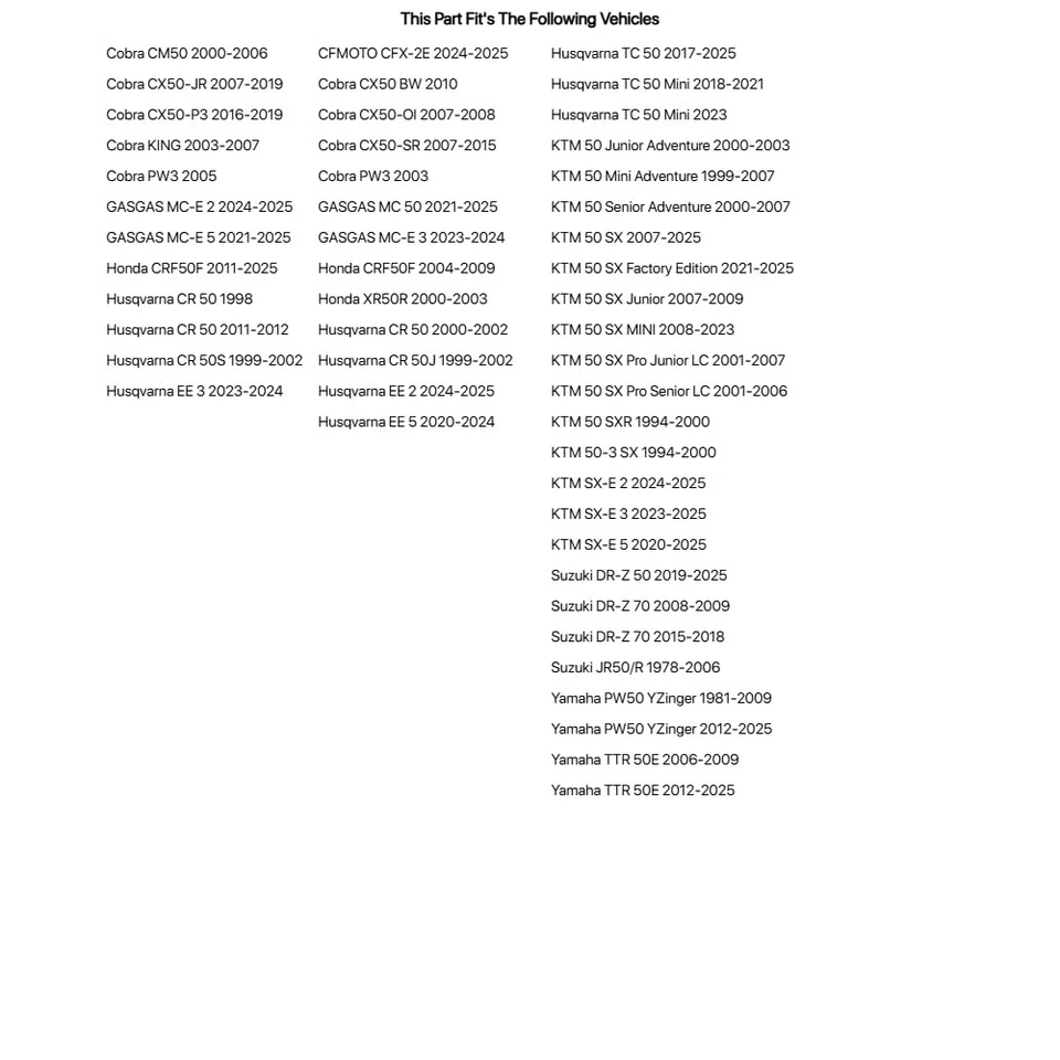 Трубка мотоциклетная сверхпрочная Tusk 2 мм 2,50/2,75x10 для Husqvarna CR 50S 1999-2002 - Изображение 2 из 4