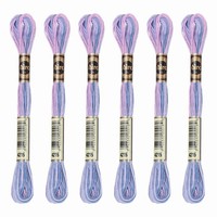 6 SträNge Stickgarn, Polyester, FüR Kreuzstich, Rosa Lila