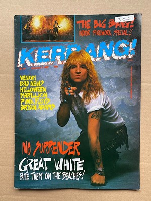 GREAT WHITE KERRANG NO.161 MAGAZINE NOV 1987 GREAT WHITE COVER UK