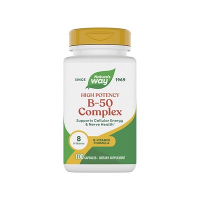 Nature's Way Vitamin B-50 Complex 100 Count (Pack of 1), Ice