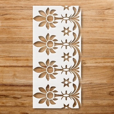 Floral Decoration Pattern Wall Art Reusable Plastic Stencil - StencilAir