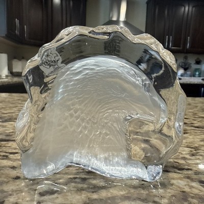Bald Eagle Head Art Glass lead Crystal Sculpture France