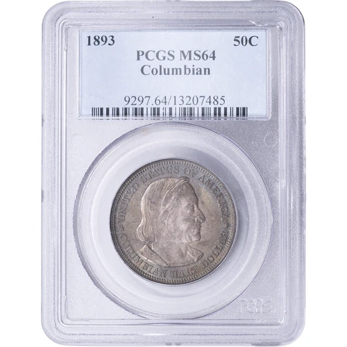 1893 50c Columbian Silver Half Dollar ~ PCGS MS64