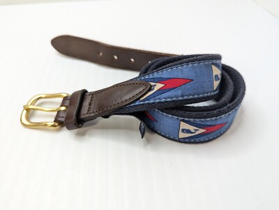 Vineyard Vines Youth Size 28 Belt Whale Nautical Ocean Preppy USA Leather Canvas
