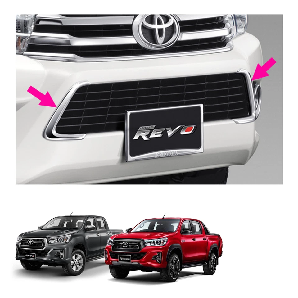 Genuine Front Bumper Garnish Trim Chrome For Toyota Hilux Revo 4 Door 2015 2017 - Image 4 of 4