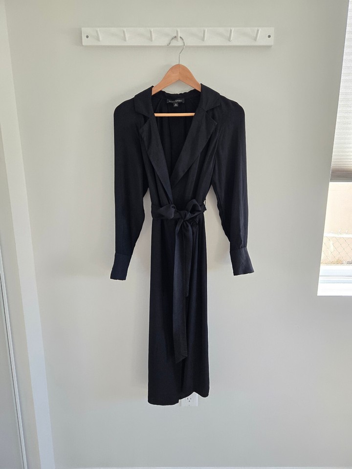 Banana Republic Blazer Midi (True) Wrap Dress Size XS Black