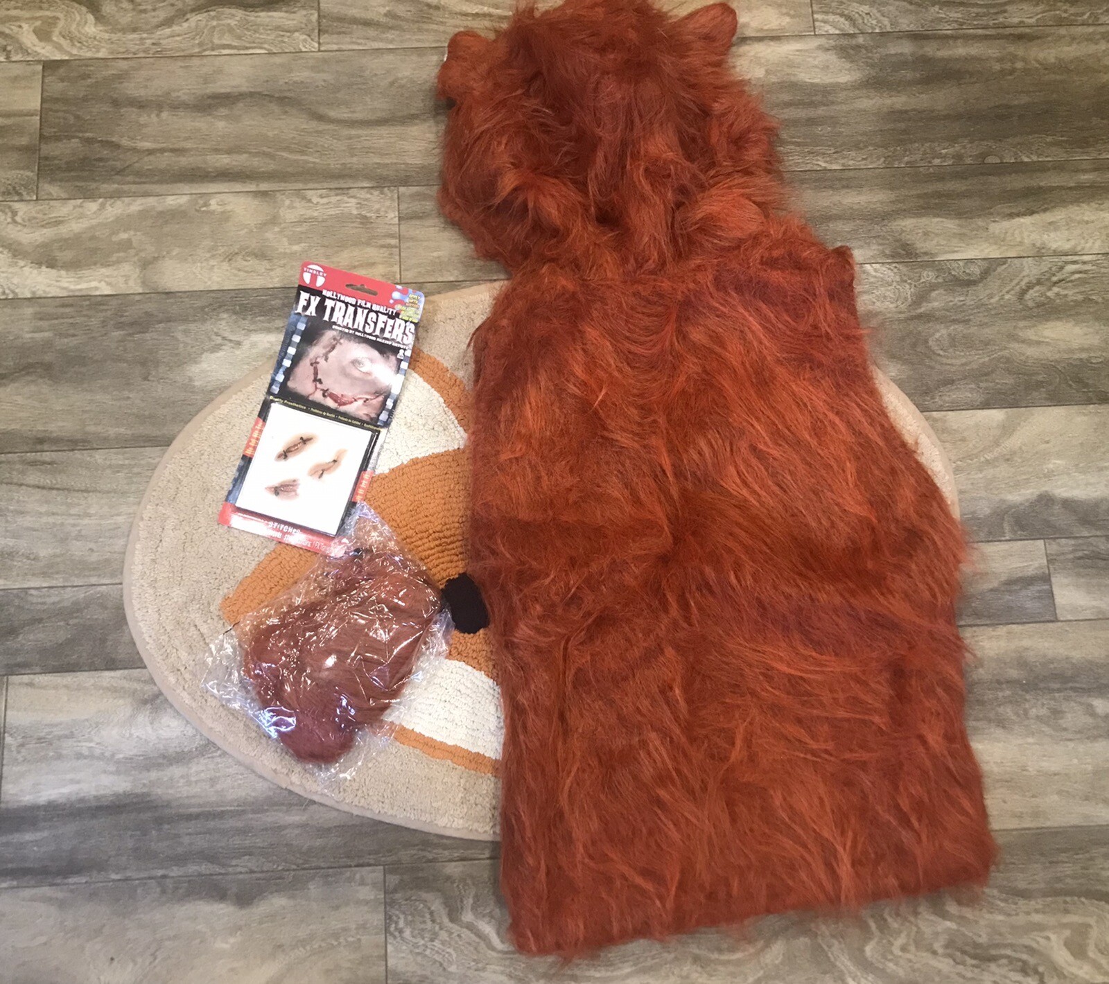 Womens S/M 4-8 Halloween Fox Vest Costume W/FX Transfers/Face Stitches. #259 image 9