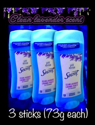 3pk SECRET LAVENDER Antiperspirant Deodorant invisible Solid,(2.6oz) READ EXP