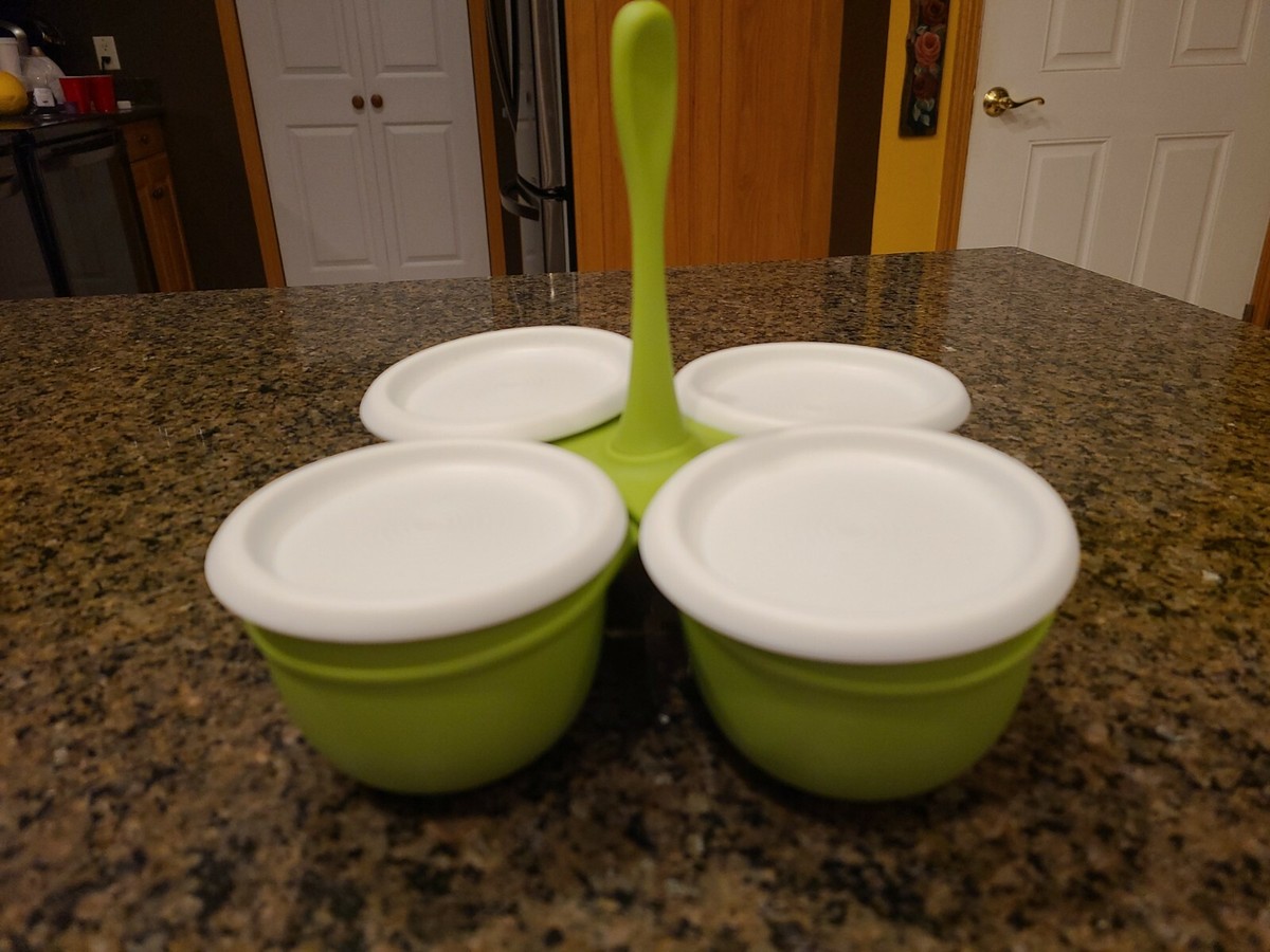 Tupperware ESSENTIALS (4) Bowl CADDY & SERVER - Condiments, Tacos