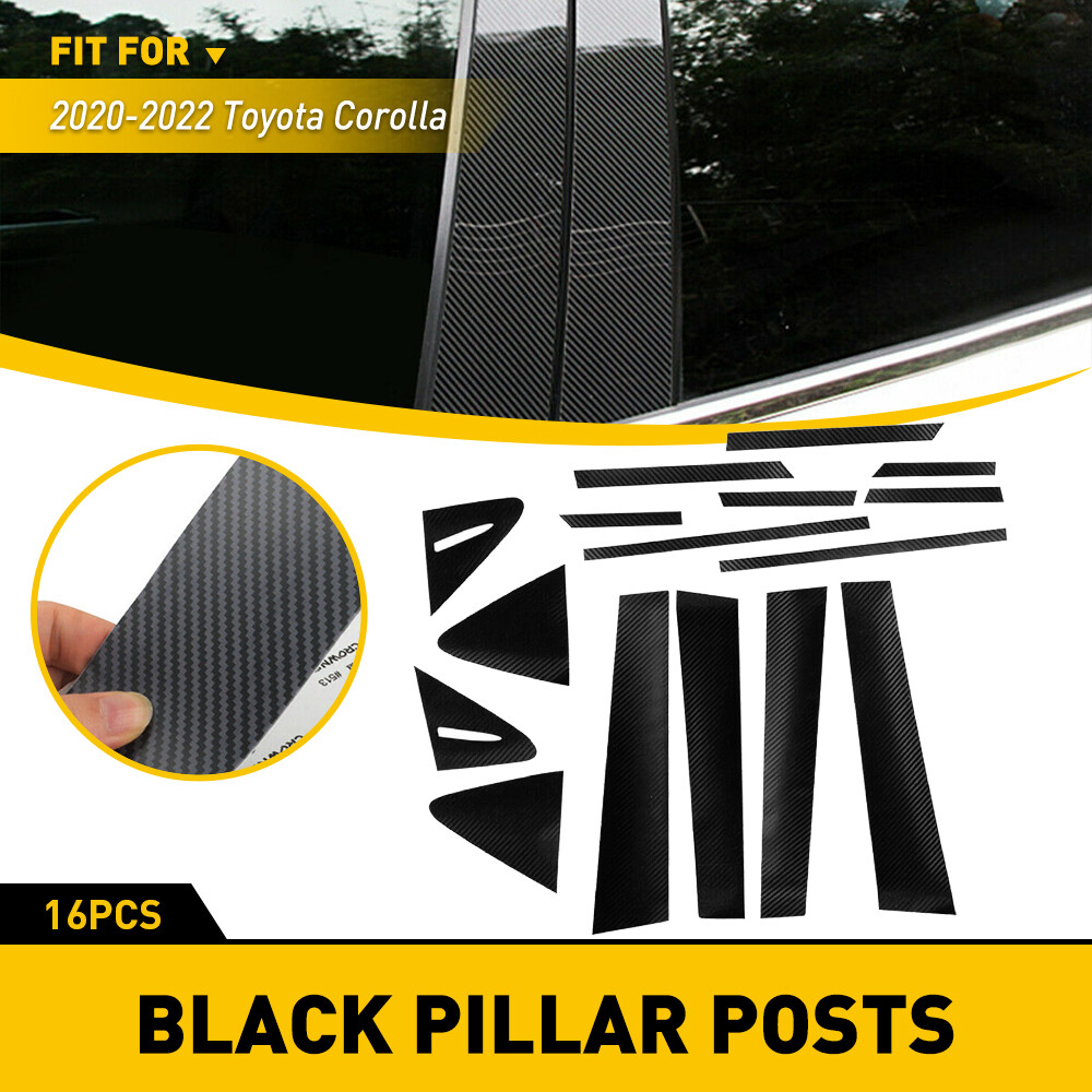 16X Carbon Fiber Car Door Pillar Posts For Toyota Corolla Sedan 2020 2021 2022