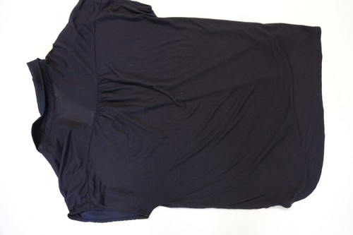 Banana Republic Short Sleeve Dark Blue Blouse With Gems Bling On Collars Large - Picture 5 of 5