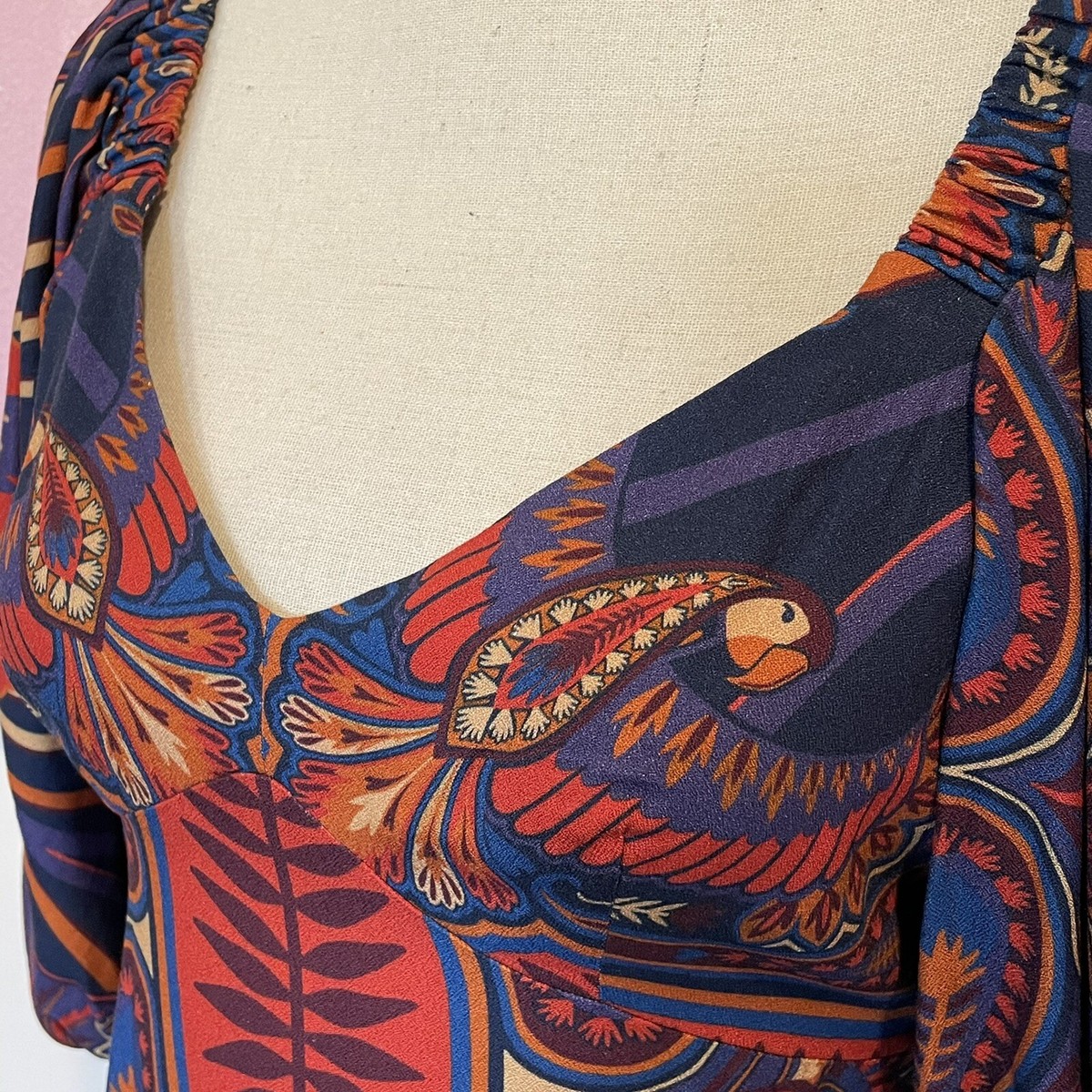 knee length dresses for ladies Farm Rio Arabesque Mix Scarves Midi Shirt Dress main image 0
