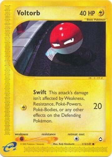 Pokemon Card - Aquapolis 115/147 - VOLTORB (common) - NM