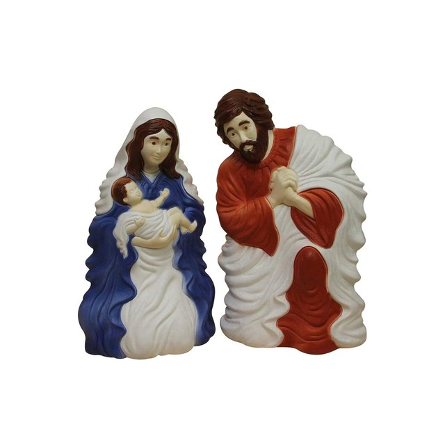 28" Lighted Outdoor Nativity Scene 2 Piece Set Blow Mold Christmas