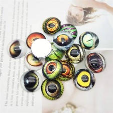 10 Eye Cabochons Animal Eye Flatback 8mm Cabochons Round Glass Flat Backs Domed