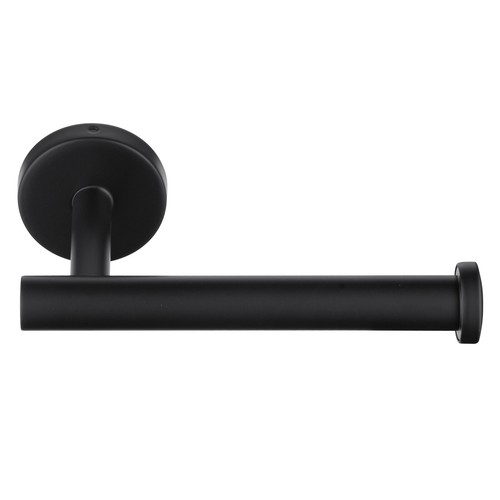 ACA Bath Toilet Paper Roll Holder Stainless Steel Wall Mounted Round Rack Black - Picture 4 of 9