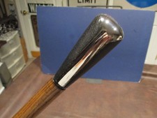 MW.782: UNIQUE SILVER w/ BLACK INLAY HANDLE ON WALKING STICK CANE