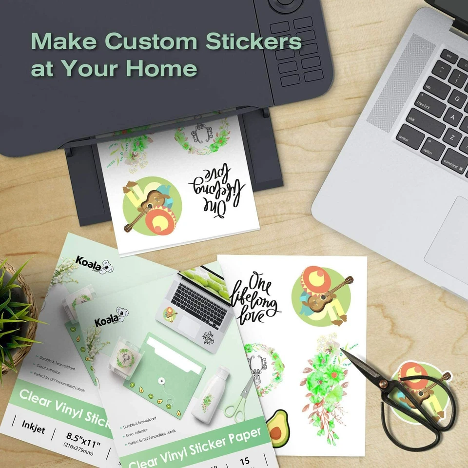 Koala Clear Sticker Paper for Inkjet Printable Vinyl Sticker Paper Waterproof 15 - Image 3 of 4
