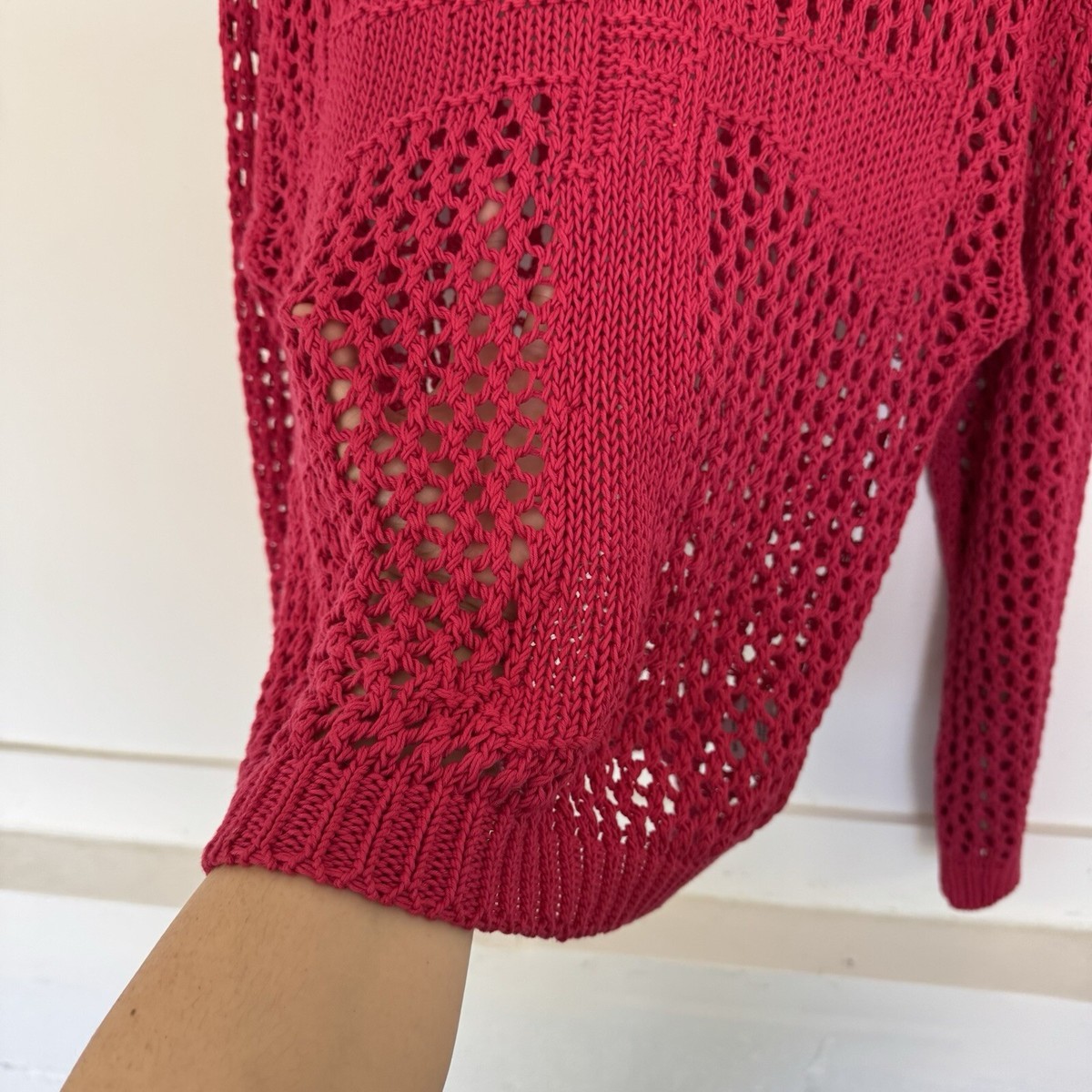 Racer Worldwide Cross Net Sweater Pink Grunge Rock Punk