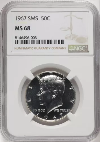 1967 50C Kennedy SMS MS68 NGC Uncirculated 40% Silver Special Mint Set
