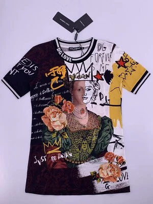 Neu Luxury Original Dolce & Gabbana Damen Womans T-Shirt Große-IT-38 -D-32-XXS - Bild 1 von 4